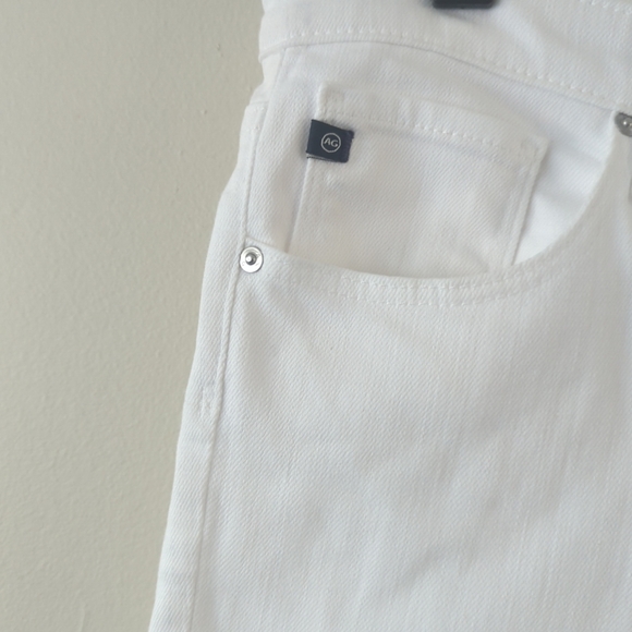 Anthropologie AG The Stevie ankle slim straight raw hem white jeans sz 29 - Picture 3 of 7